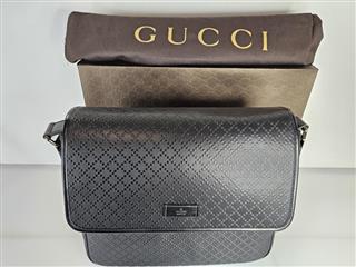 Gucci Diamante Lux 223665 Leather Messenger Bag Black